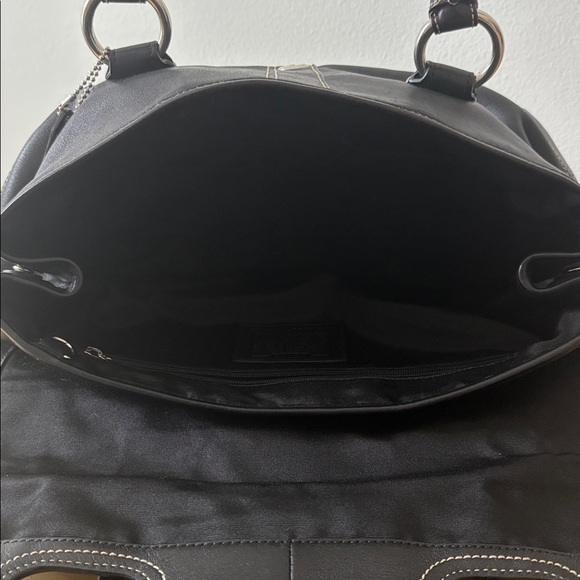 Coach Soho Hampton Leather Shoulder Bag Satchel in Black F10913 - Picture 6 of 14